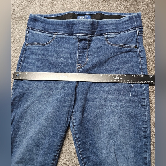 Old Navy Jeans Women Size 14 Distressed Blue Midrise PullOn Jeggings Rockstar - Picture 5 of 13